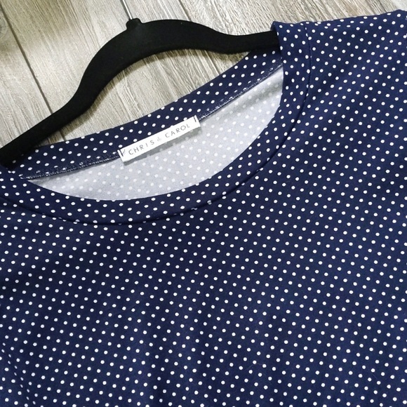 Chris & Carol Polka Dot Bell Sleeve Smock size Small - Picture 2 of 6